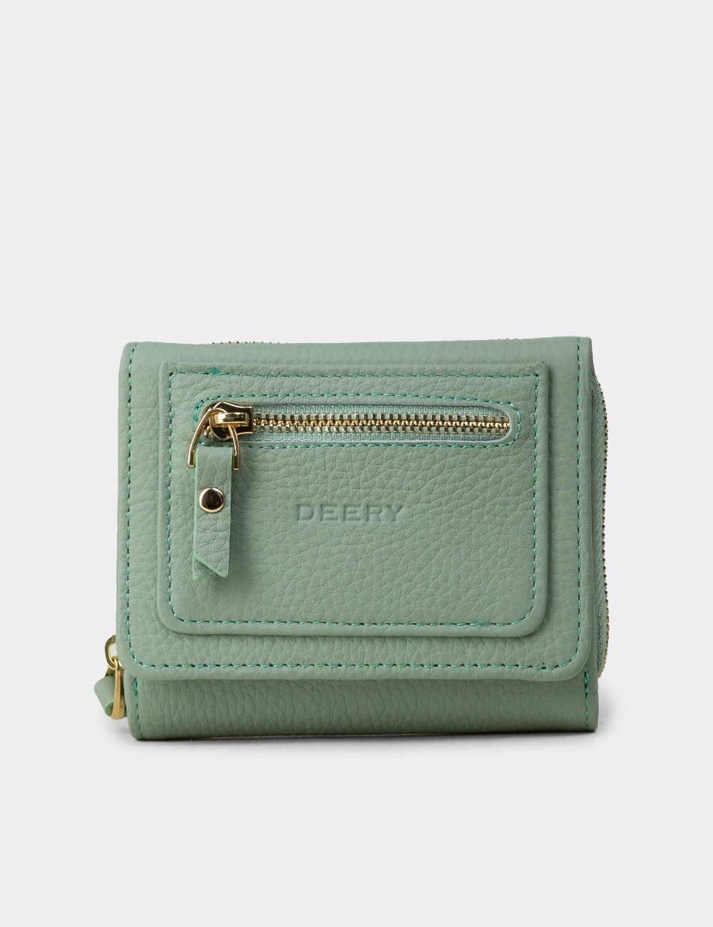 Women's Green Leather Wallet - 00932ZYSLZ01