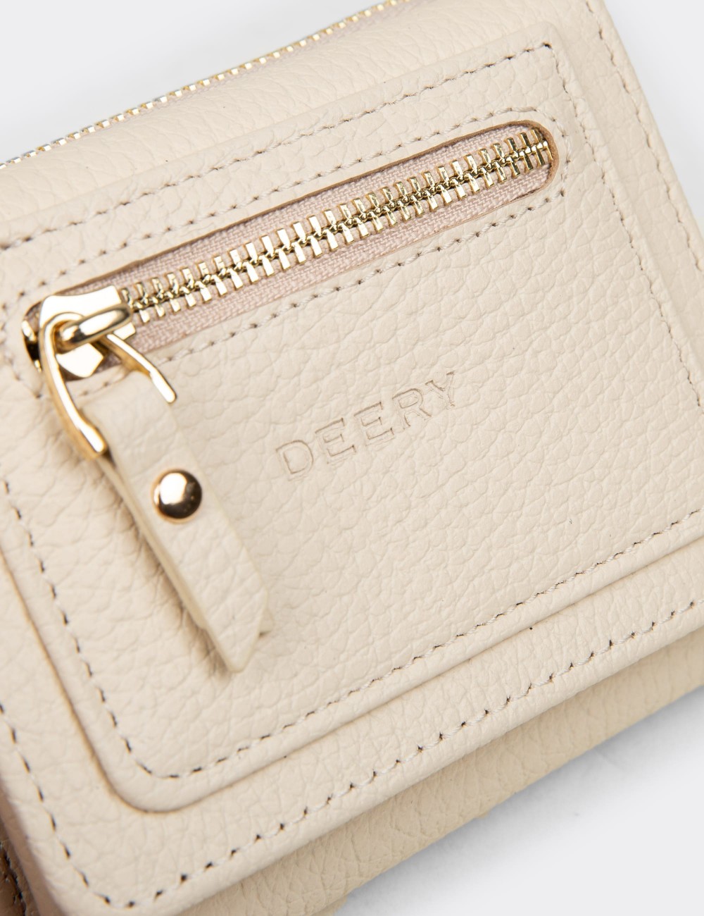 'Women's Beige Leather Wallet' - 00932ZBEJZ01