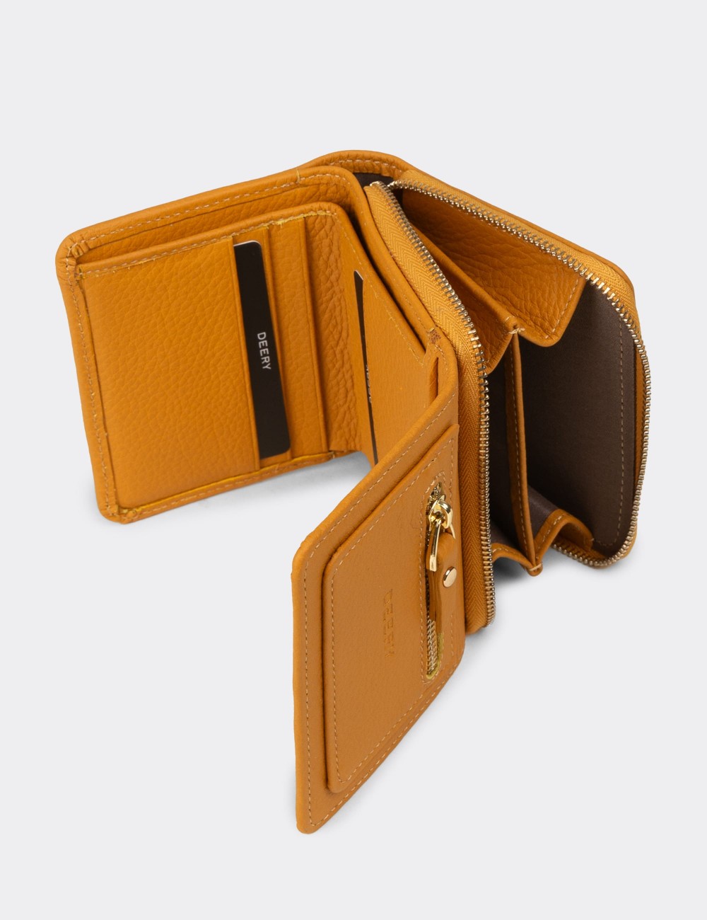 Women's Red Leather Wallet - 00932ZHRDZ01