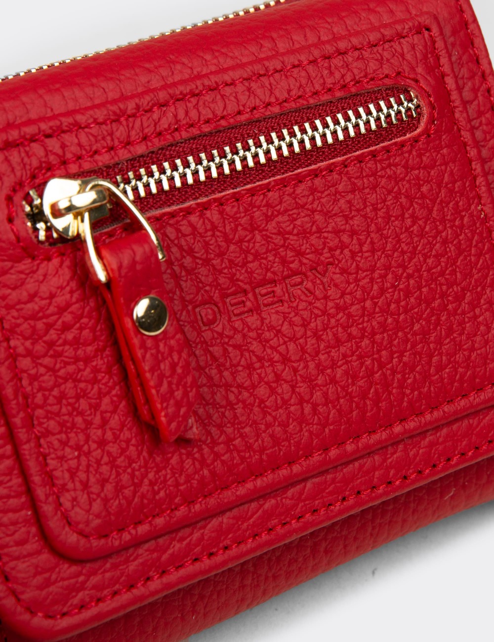 Women's Red Leather Wallet - 00932ZKRMZ01