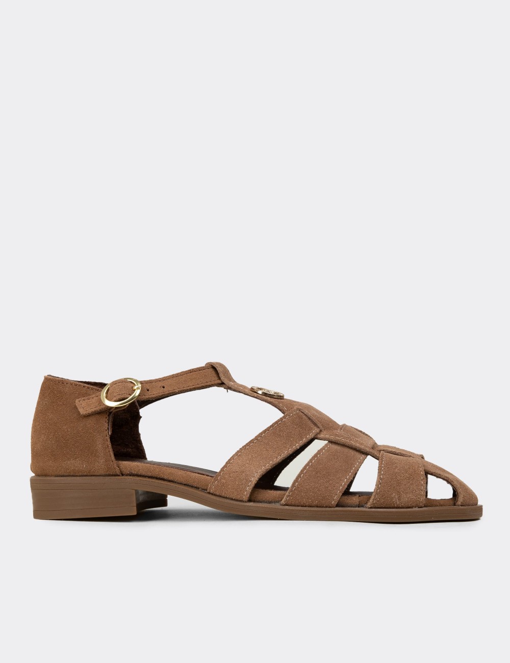 Women's Sandstone Suede Leather Sandals - Z4168ZVZNC01