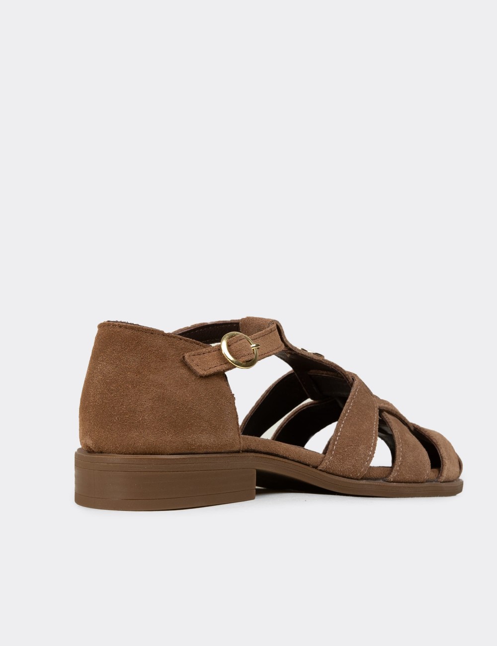 Women's Sandstone Suede Leather Sandals - Z4168ZVZNC01