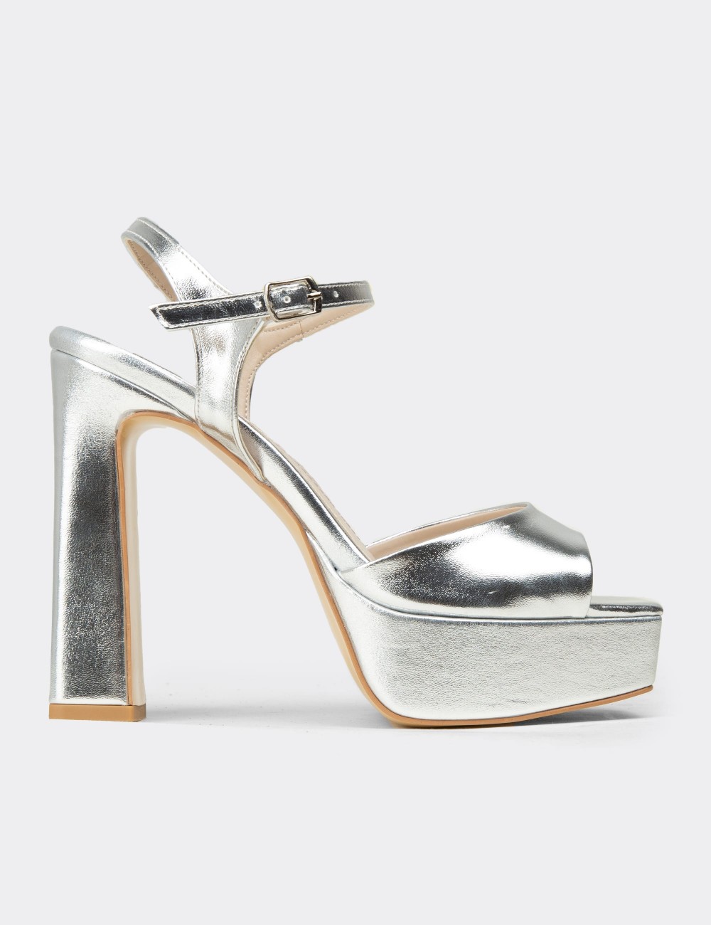 Women's Silver Evening Platform Heel - SM203ZGMSM03