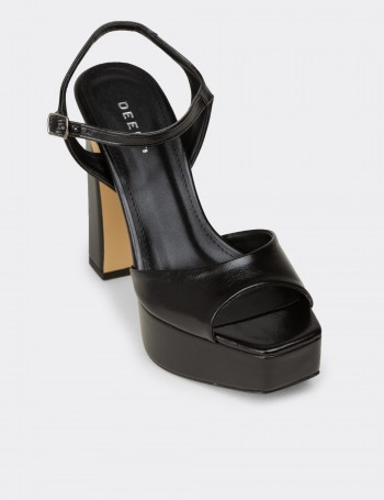 Women's Black Evening Platform Heel - SM203ZSYHM01