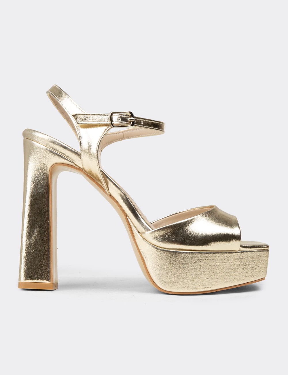 Women's Gold Evening Platform Heels - SM203ZALTM01