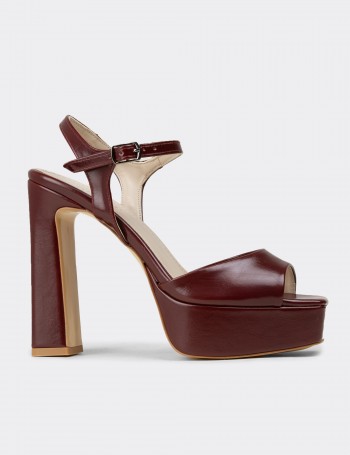 Women's Burgundy Evening Platform Heel - SM203ZBRDM01
