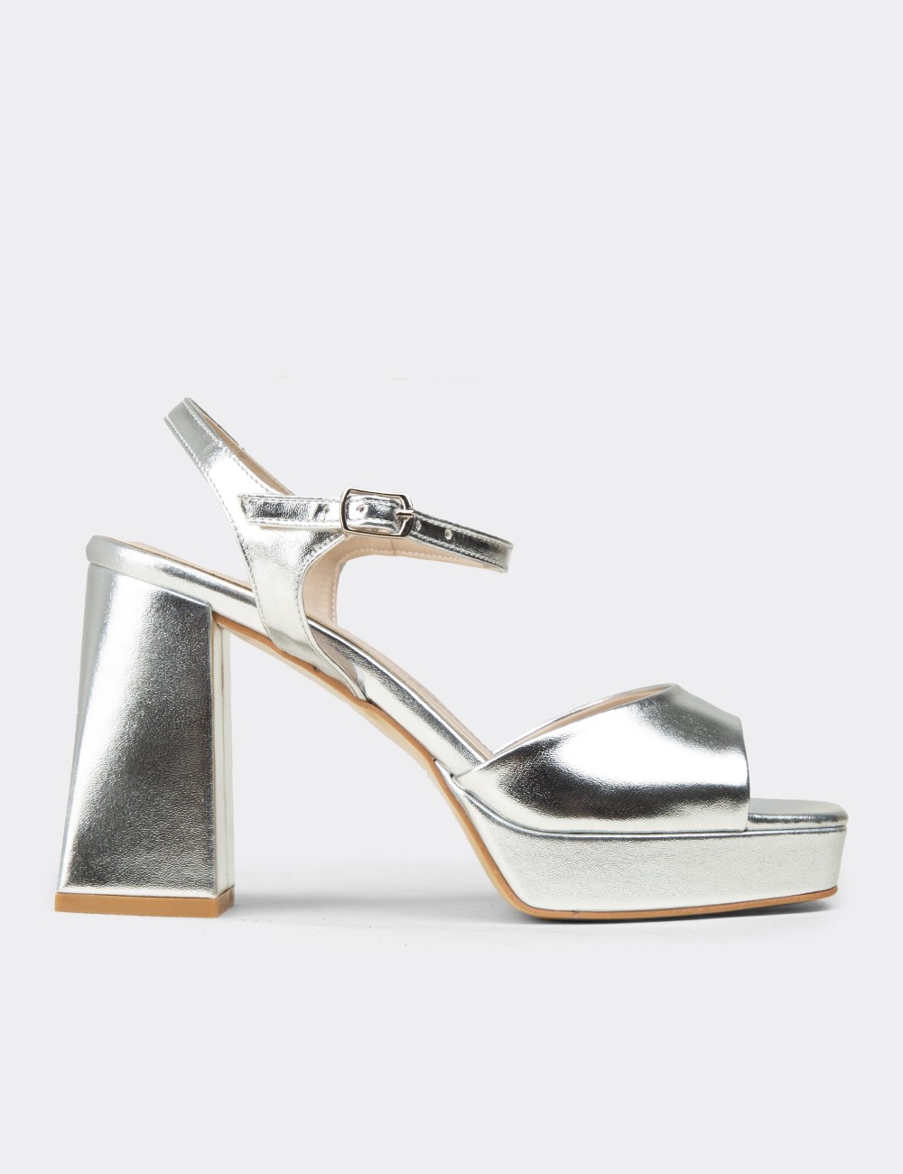 Women's Silver Platform Evening Heels - SM203ZGMSM01