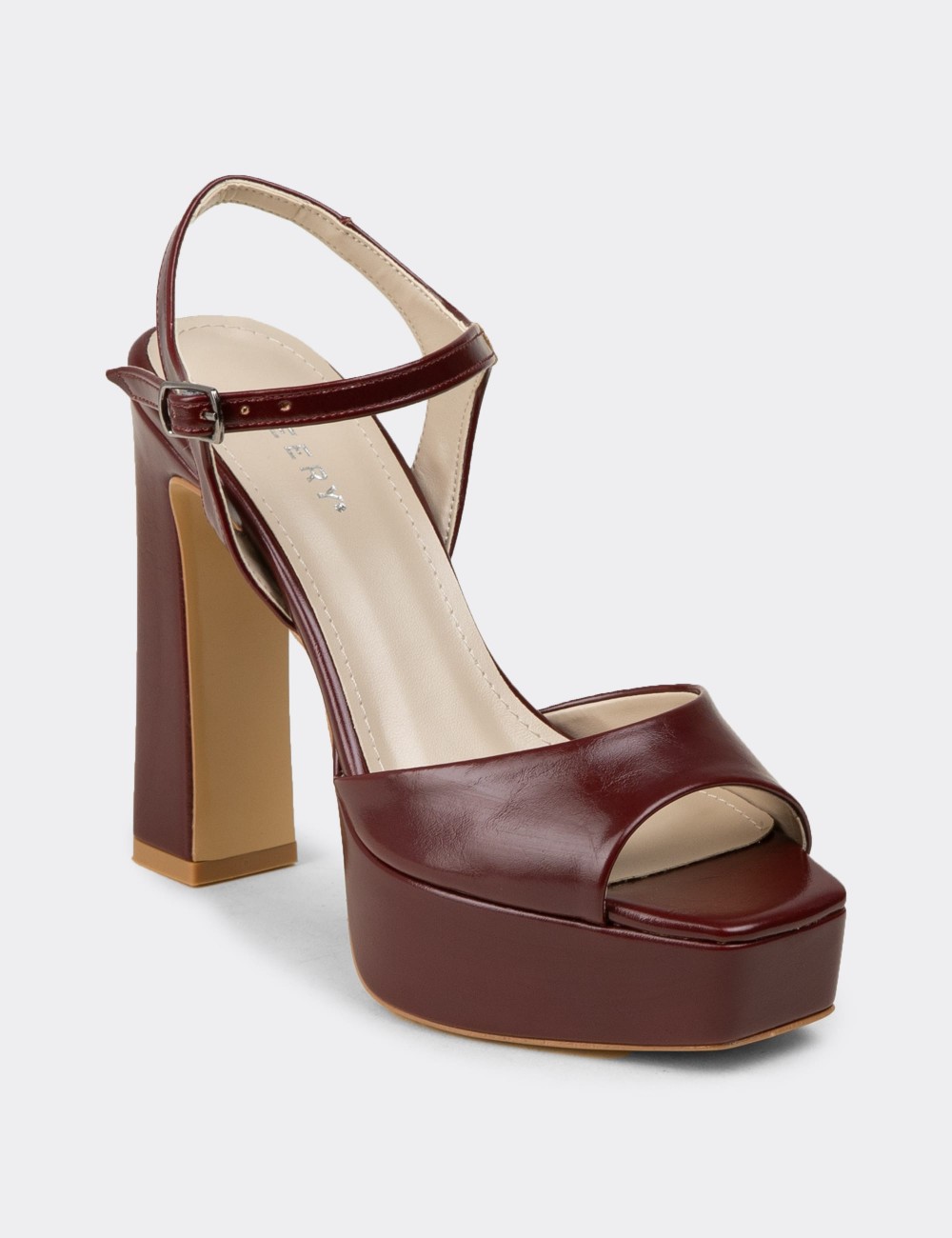 Women's Burgundy Evening Platform Heel - SM203ZBRDM01