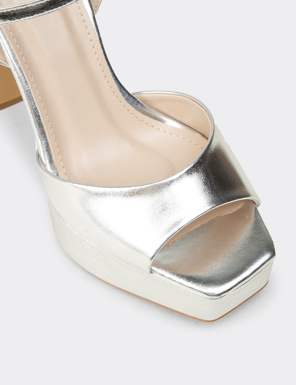 Women's Silver Evening Platform Heel - SM203ZGMSM03
