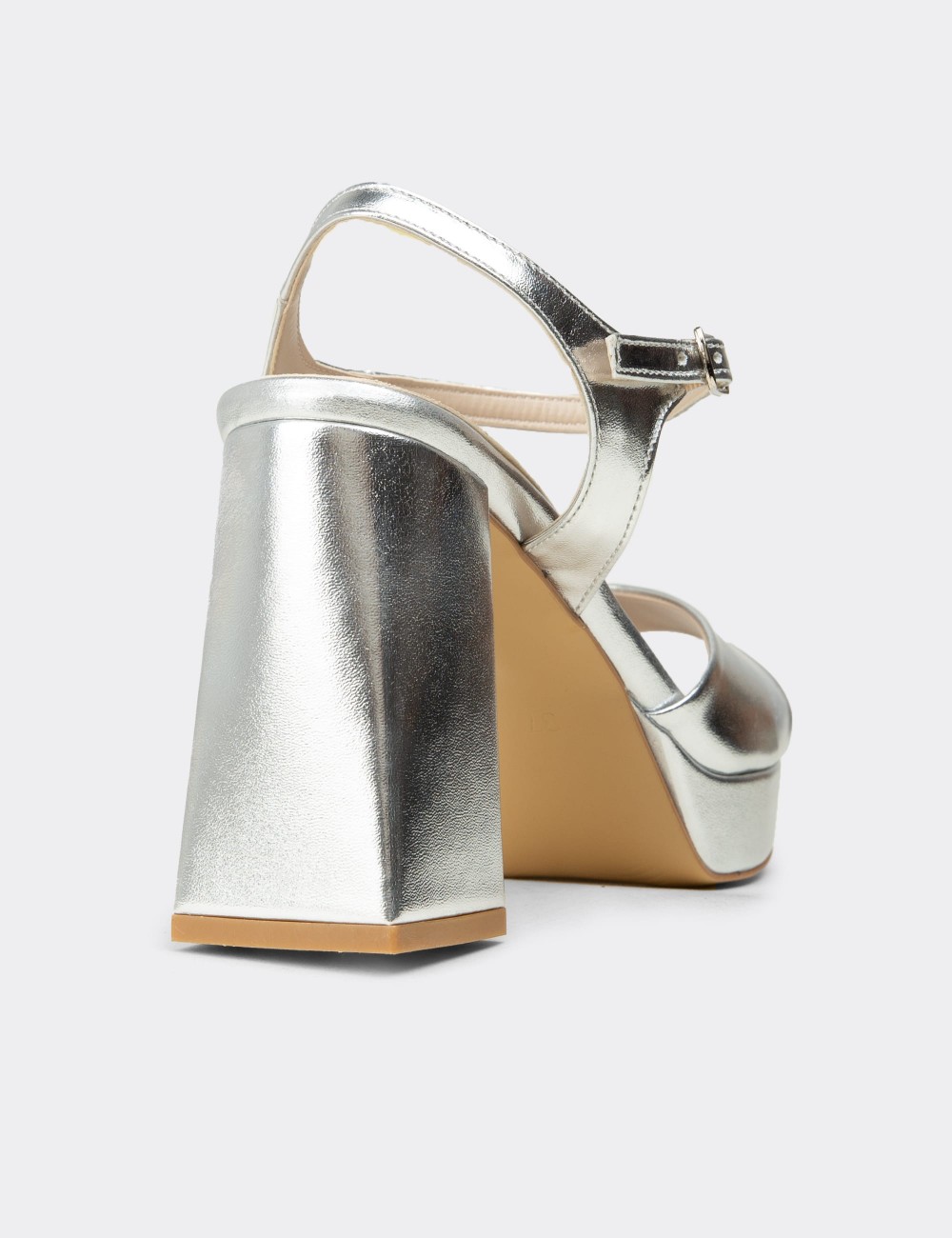 Women's Silver Platform Evening Heels - SM203ZGMSM01