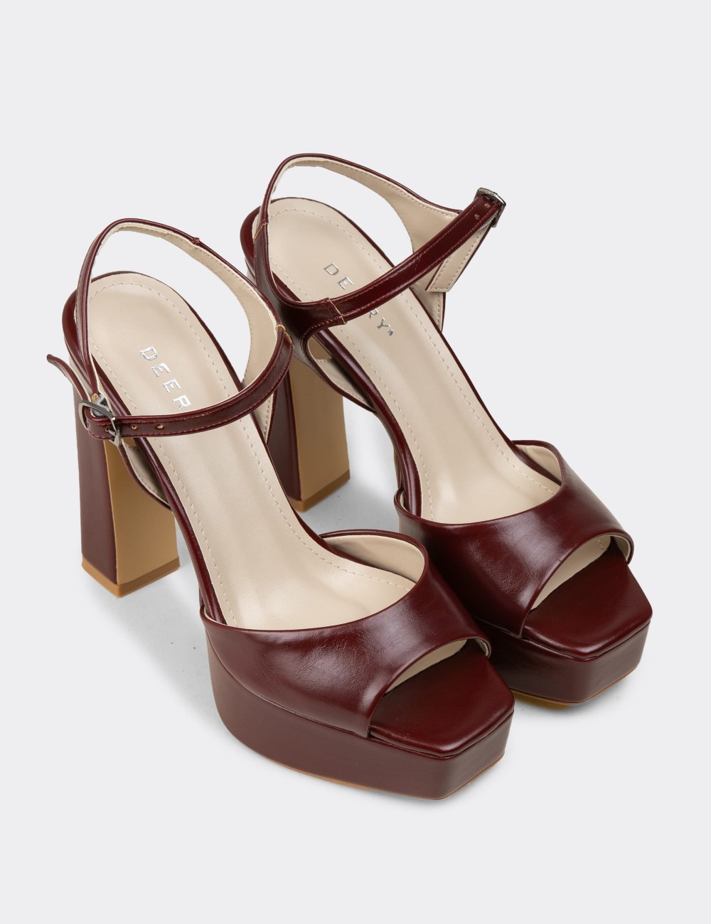 Women's Burgundy Evening Platform Heel - SM203ZBRDM01