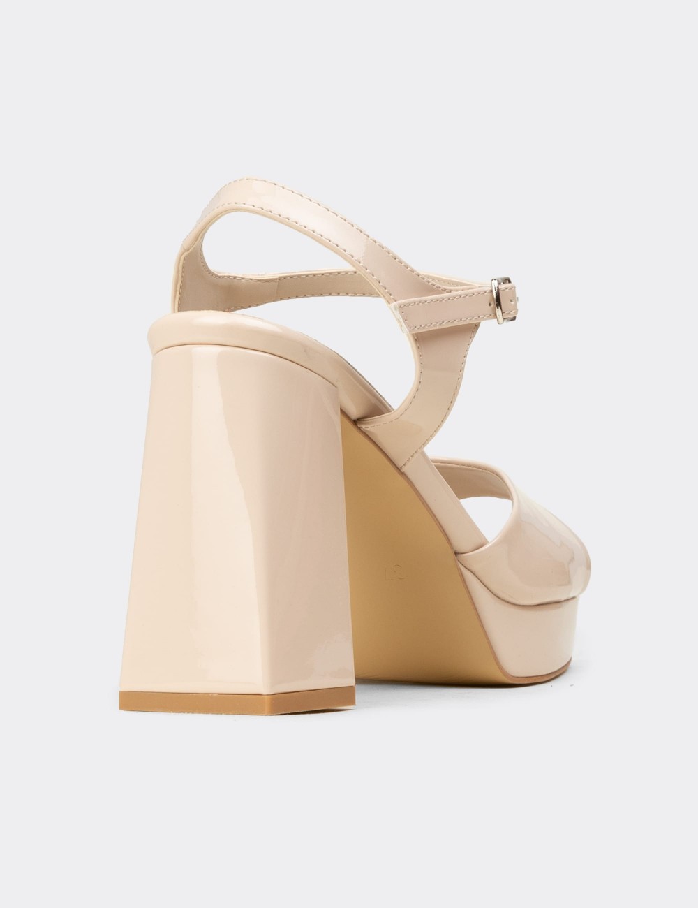 Women's Beige Evening Platform Heels - SM203ZBEJM01