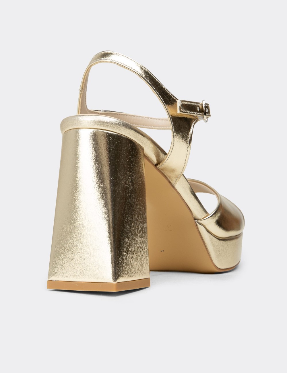 Women's Gold Evening Platform Heels - SM203ZALTM02