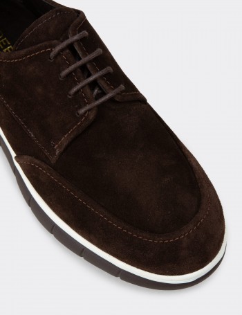 Men's Brown Suede Leather Lace-Up Footwear