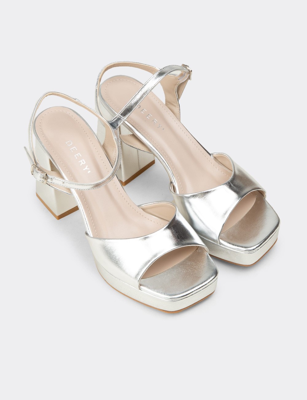 Women's Silver Platform Evening Heels - SM203ZGMSM01
