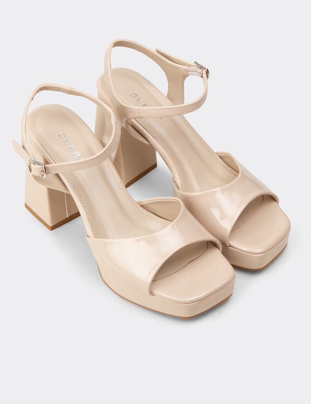 Women's Beige Evening Platform Heels - SM203ZBEJM01