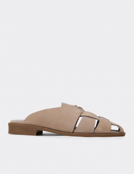 Men's Sandstone Suede Leather Sandals