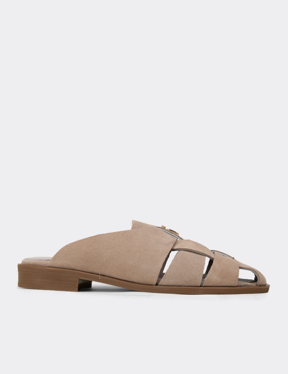 Men's Sandstone Suede Leather Sandals - Z4200ZVZNC01