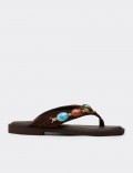 Women's Brown Suede Leather Sandals
