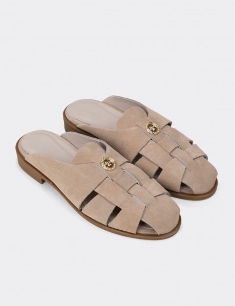 Men's Sandstone Suede Leather Sandals
