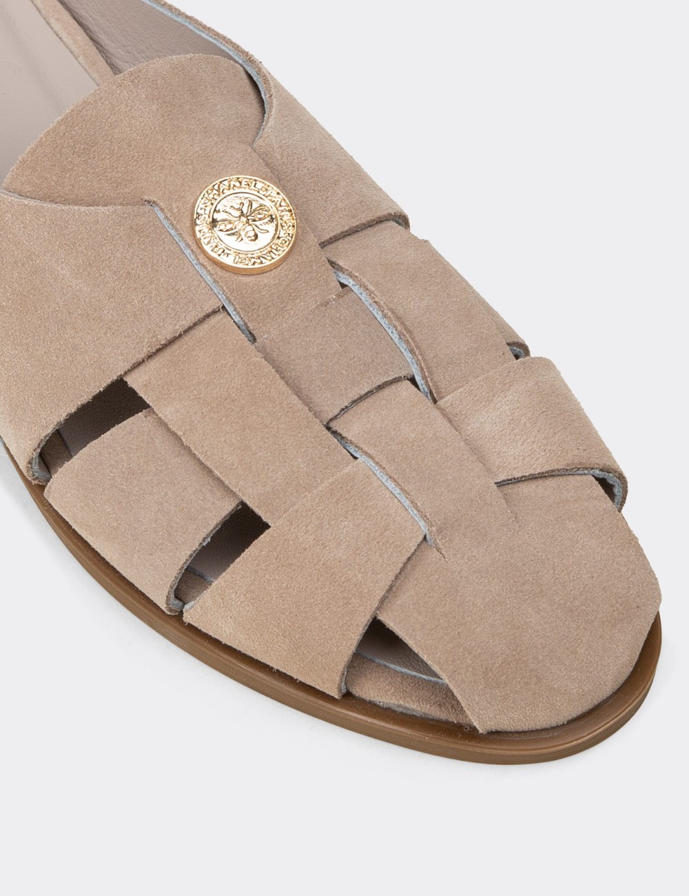 Men's Sandstone Suede Leather Sandals - Z4200ZVZNC01