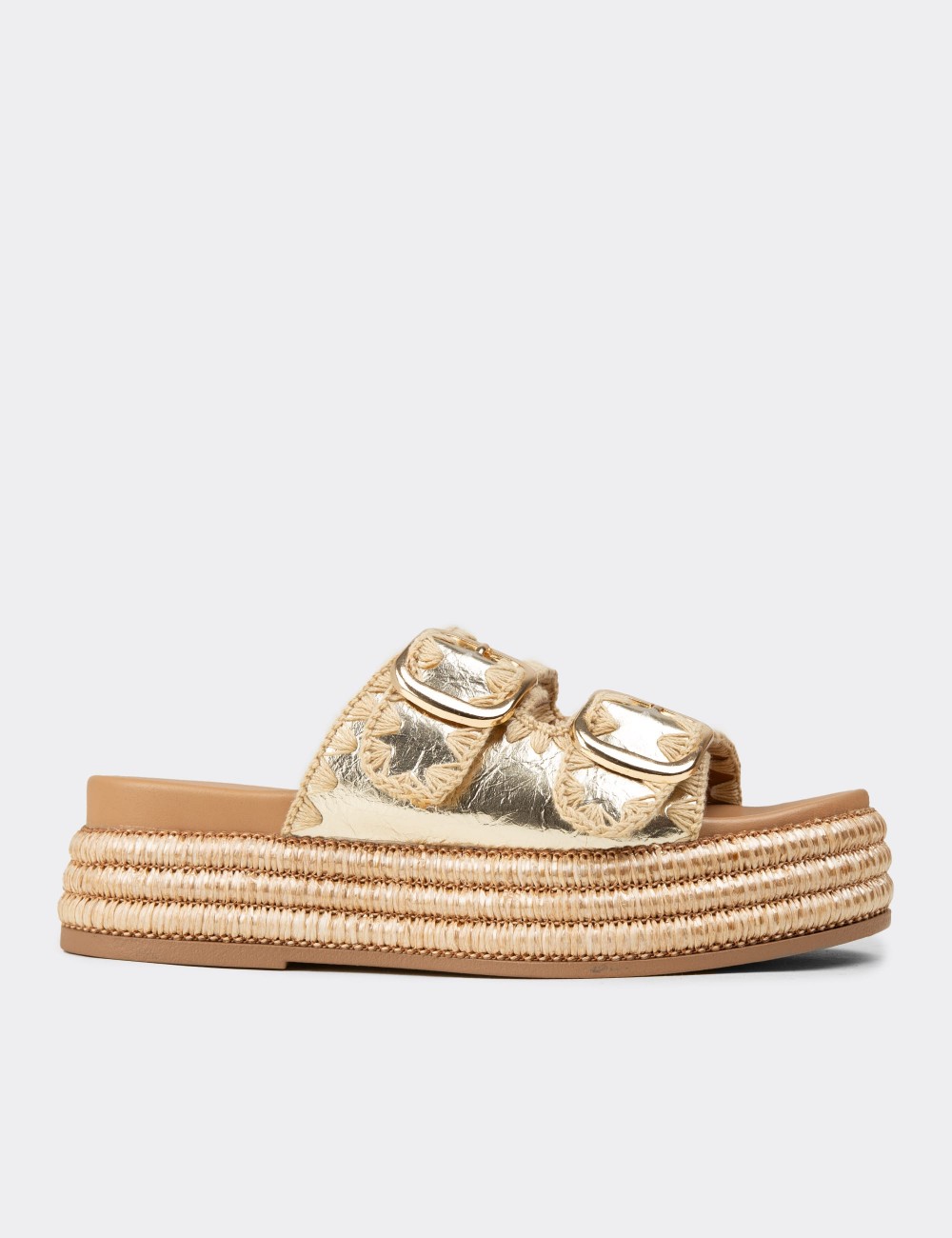 Women's Gold Sandals - 26208ZALTC01