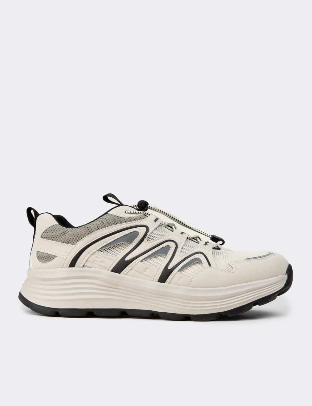 Men's Beige Sneakers - 26542MBEJE01