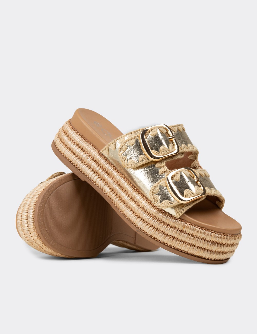 Women's Gold Sandals - 26208ZALTC01