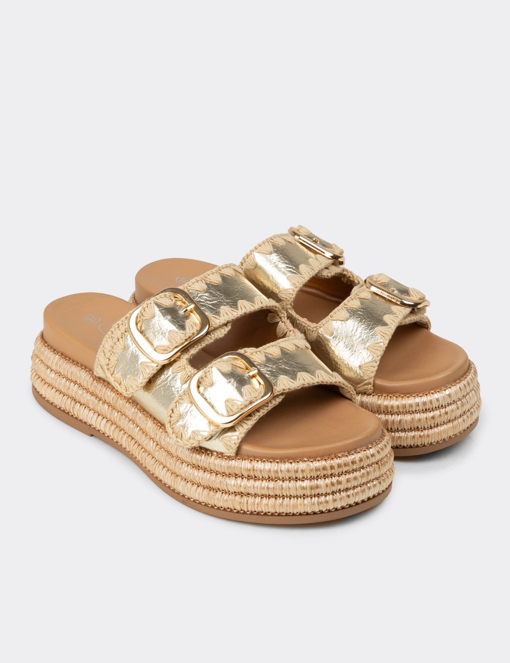 Women's Gold Sandals - 26208ZALTC01