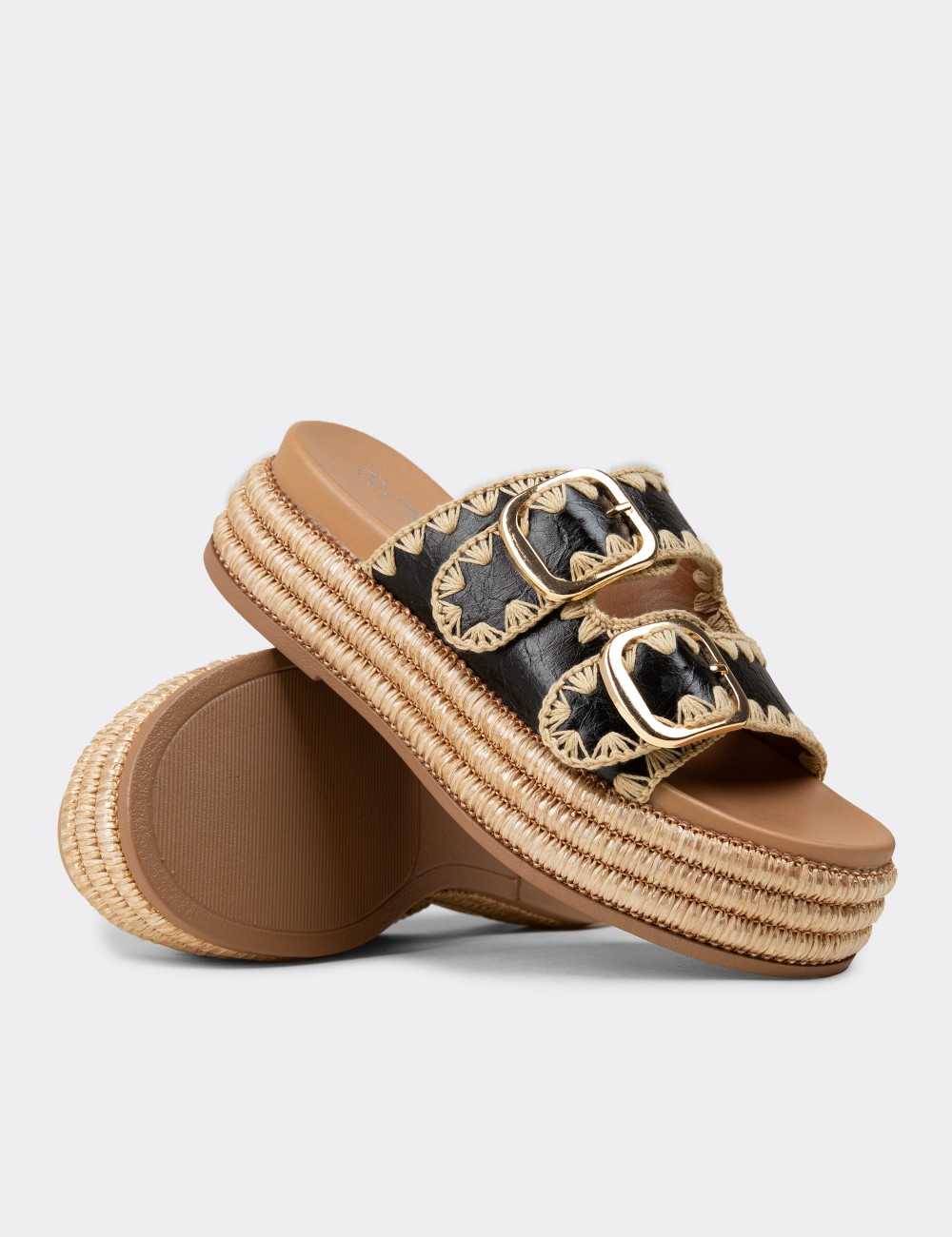 Women's Black Sandals - 26208ZSYHC01
