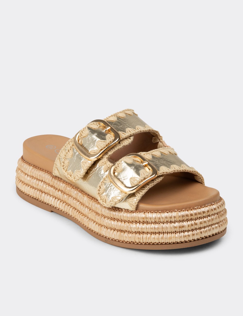 Women's Gold Sandals - 26208ZALTC01