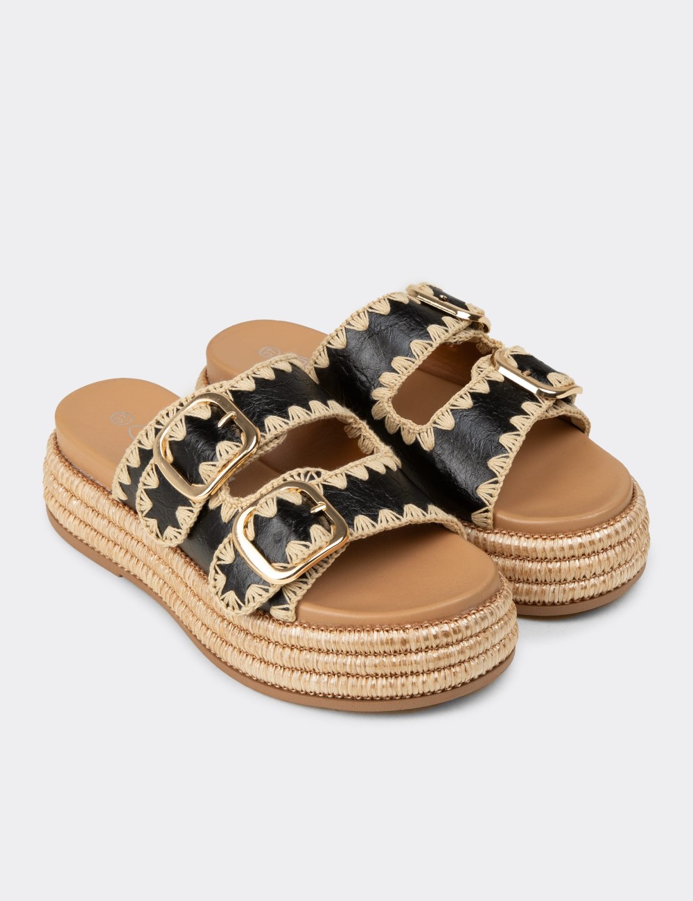 Women's Black Sandals - 26208ZSYHC01