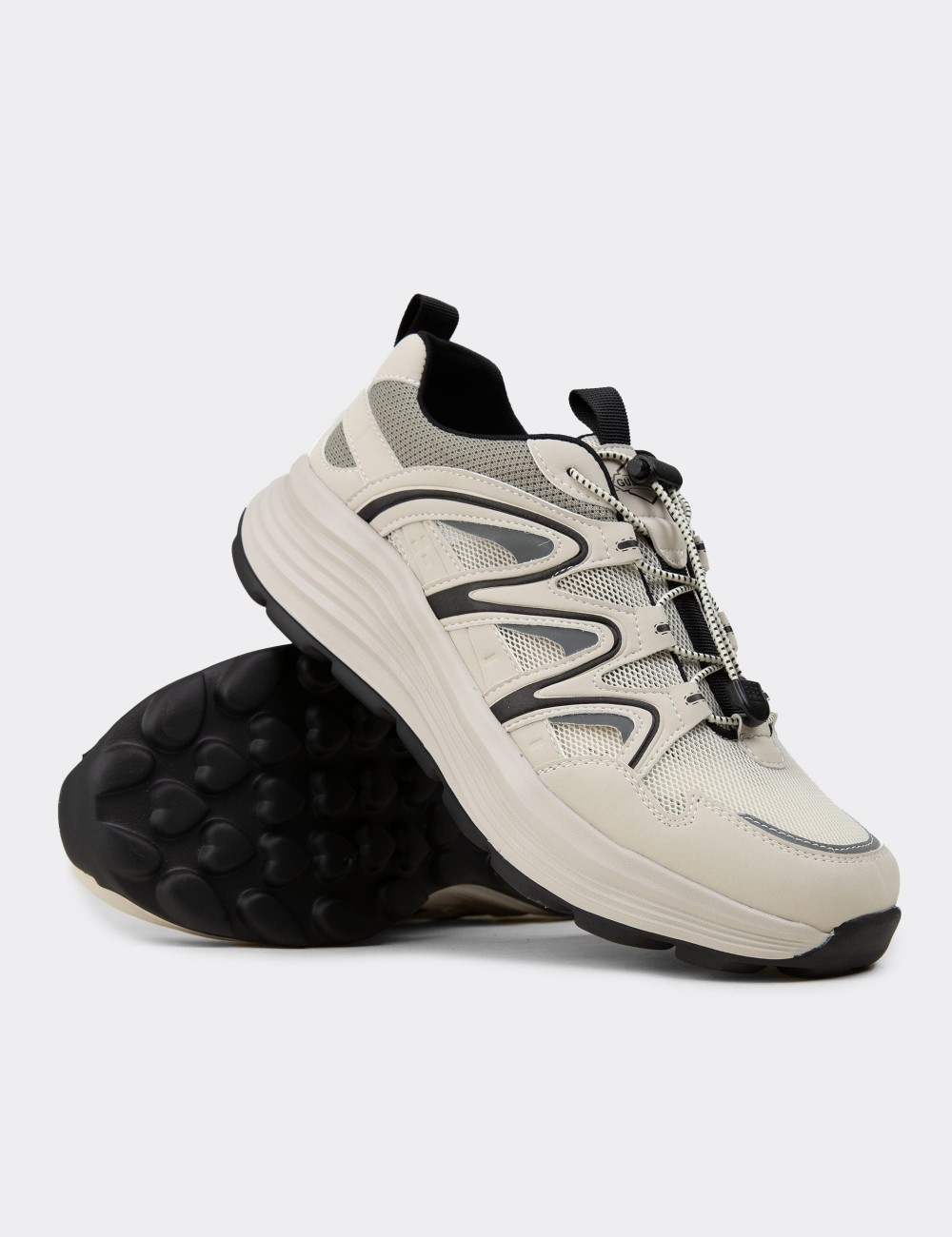 Men's Beige Sneakers - 26542MBEJE01