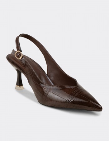 Women's Brown Slingback Heels