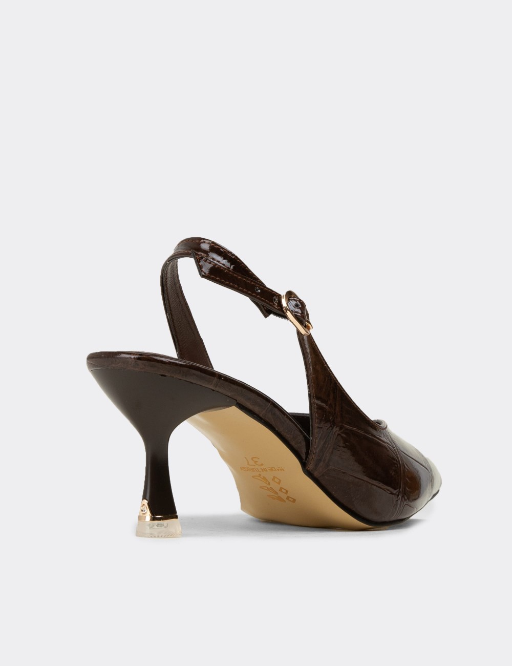 Women's Brown Slingback Heels - K3020ZKHVM01