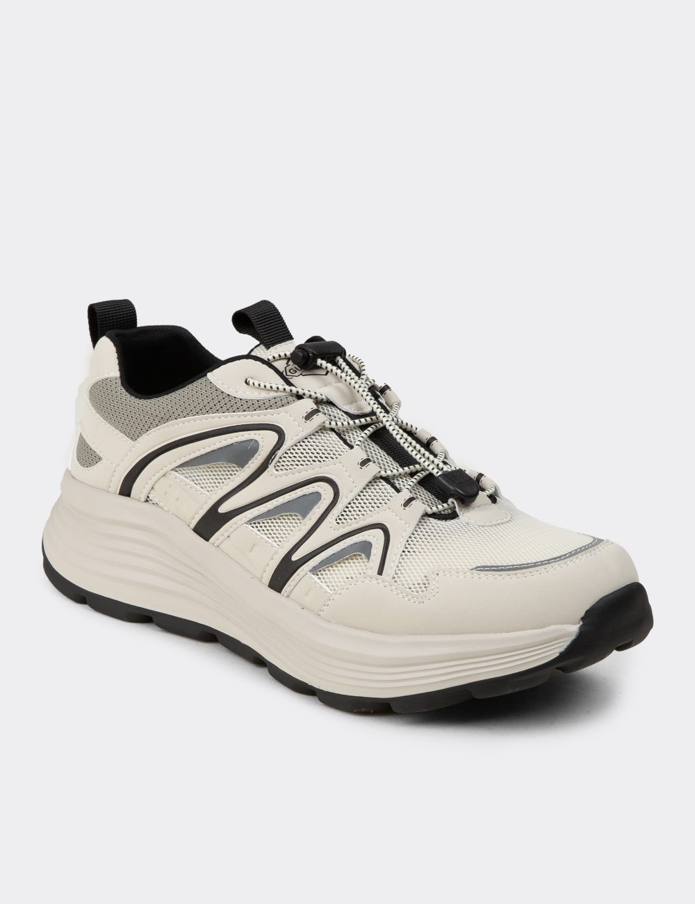Men's Beige Sneakers - 26542MBEJE01