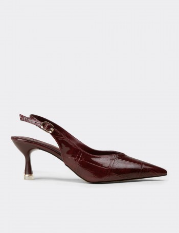 Women's Burgundy Slingback Heels