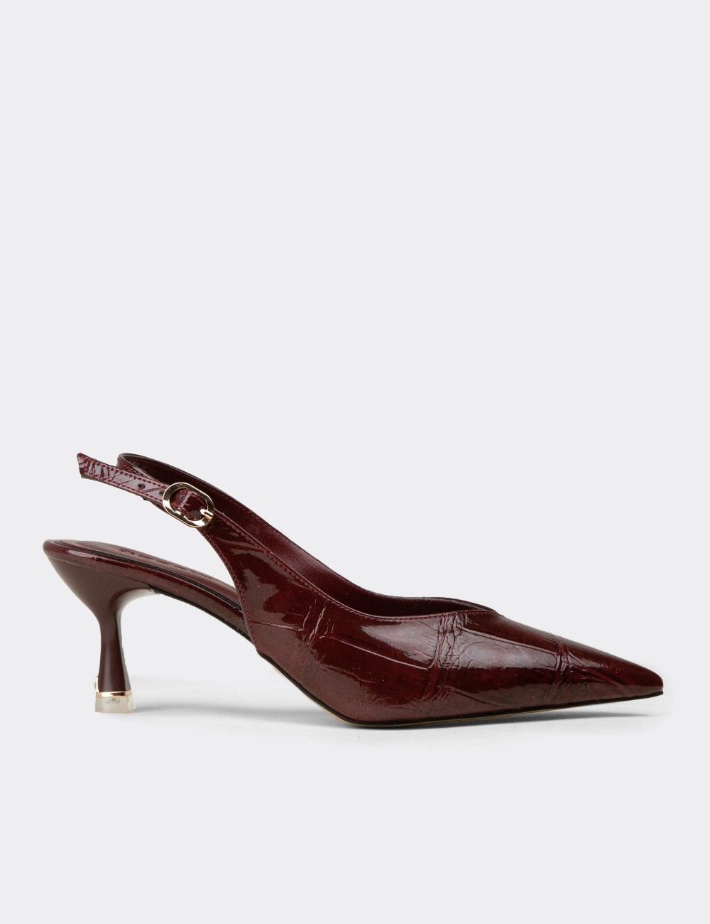 Women's Burgundy Slingback Heels - K3020ZBRDM01