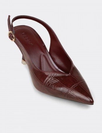 Women's Burgundy Slingback Heels