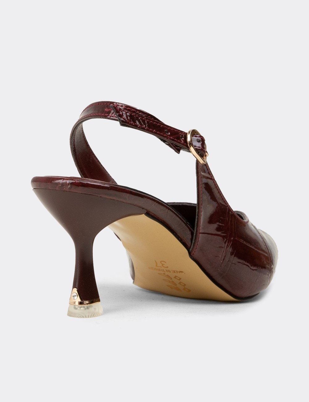 Women's Burgundy Slingback Heels - K3020ZBRDM01