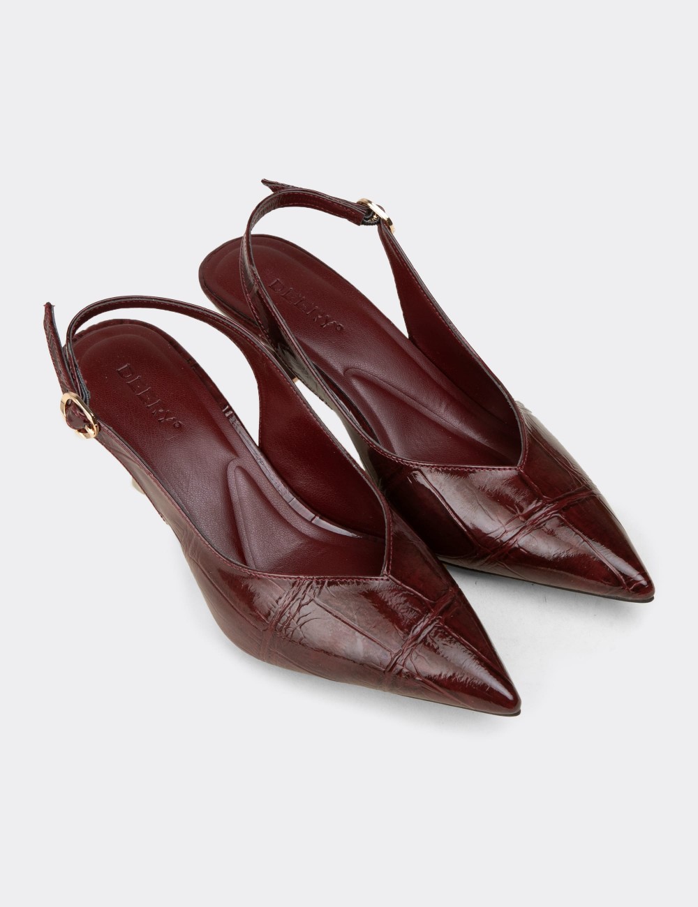 Women's Burgundy Slingback Heels - K3020ZBRDM01