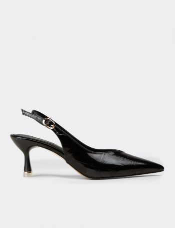 Women's Black Slingback Heels