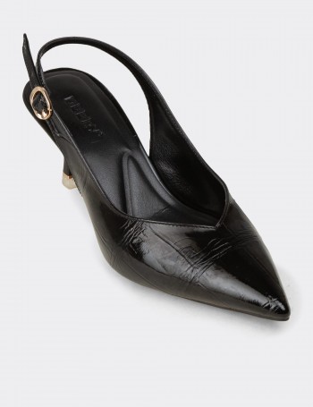 Women's Black Slingback Heels