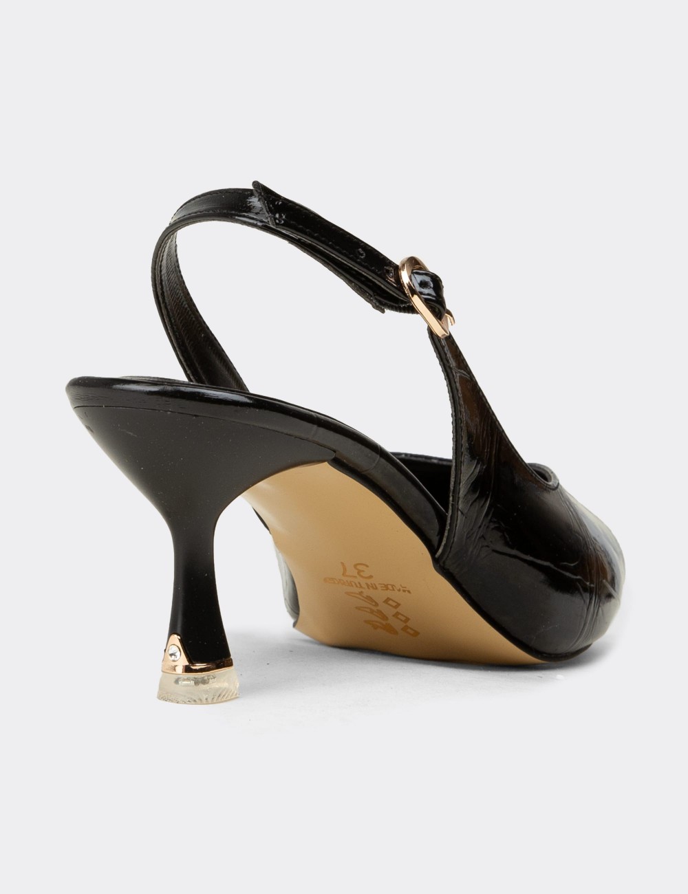 Women's Black Slingback Heels - K3020ZSYHM01