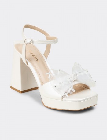 Women's White Evening Heel - K0104ZSDFM01