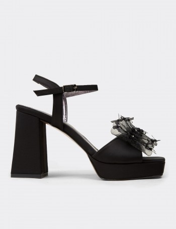 Women's Black Evening Heels - K0104ZSYHM01