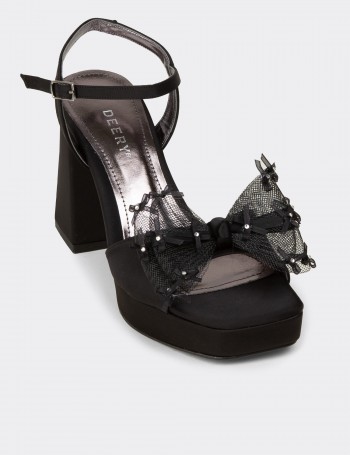 Women's Black Evening Heels - K0104ZSYHM01