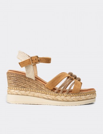 Women's Tan Wedge Sandals