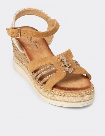 Women's Tan Wedge Sandals