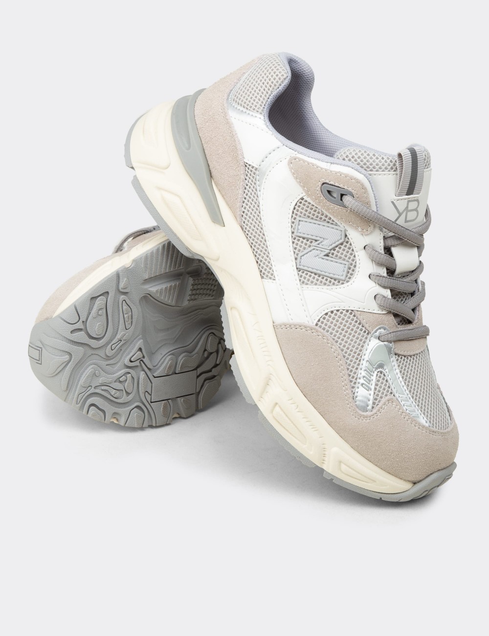 Women's Gray Sneakers - K1153ZGRIC01